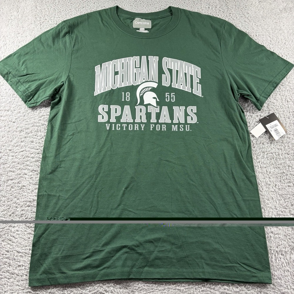 Michigan State Shirt Mens Large MSU Green NEW NWT